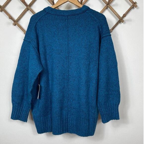 New Free People Brookside Oversized Sweater in Halcyon Blue Women's XS - Picture 3 of 10